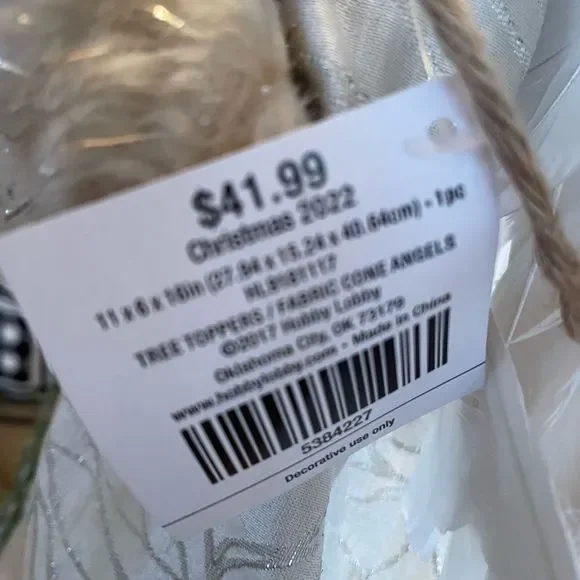 Beautiful Angel Tree Topper With White Feather Wings NWT - Picture 10 of 10